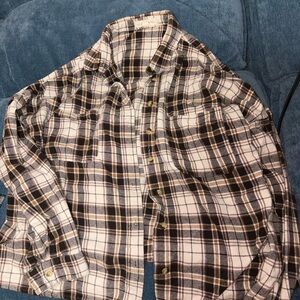 Plaid Men's Shirt - Black and White
